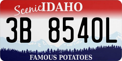 ID license plate 3B8540L