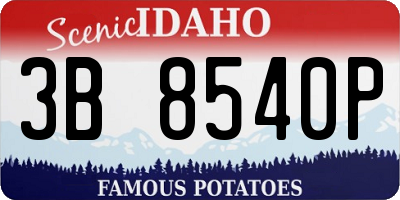 ID license plate 3B8540P