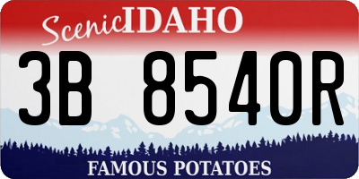 ID license plate 3B8540R