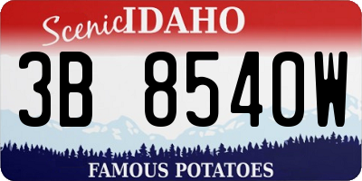 ID license plate 3B8540W