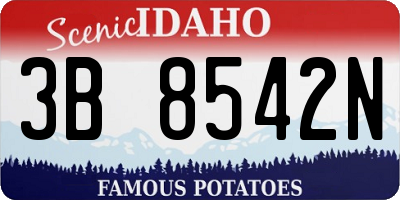 ID license plate 3B8542N