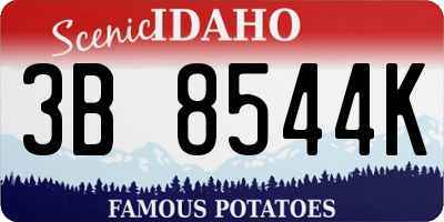 ID license plate 3B8544K