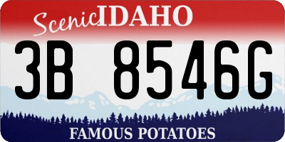 ID license plate 3B8546G