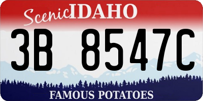 ID license plate 3B8547C