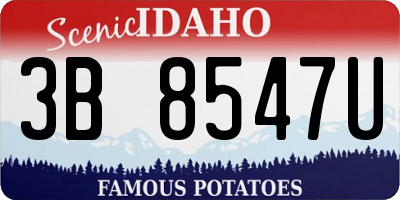 ID license plate 3B8547U