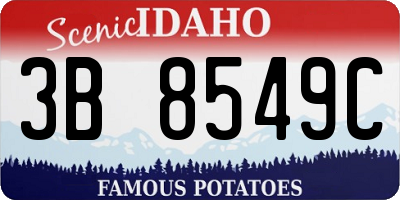 ID license plate 3B8549C