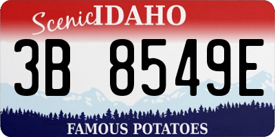 ID license plate 3B8549E