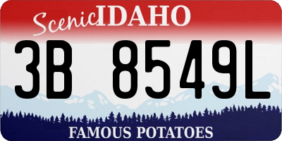 ID license plate 3B8549L