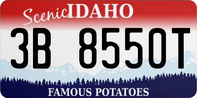 ID license plate 3B8550T
