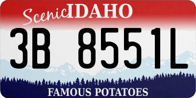 ID license plate 3B8551L