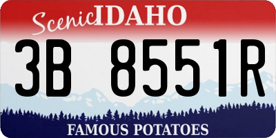 ID license plate 3B8551R
