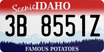 ID license plate 3B8551Z