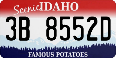 ID license plate 3B8552D