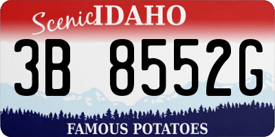 ID license plate 3B8552G