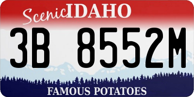 ID license plate 3B8552M