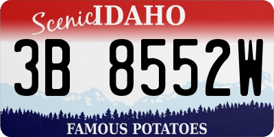 ID license plate 3B8552W