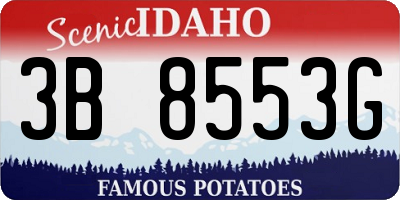 ID license plate 3B8553G