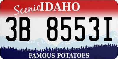ID license plate 3B8553I