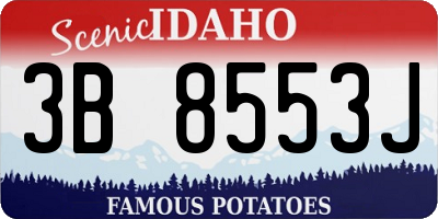 ID license plate 3B8553J