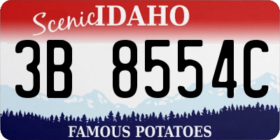 ID license plate 3B8554C