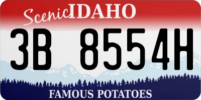 ID license plate 3B8554H