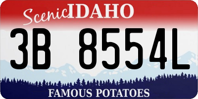 ID license plate 3B8554L