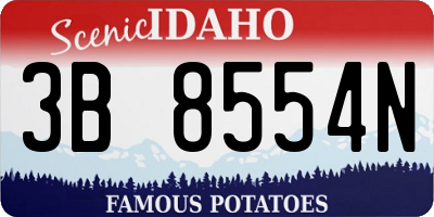 ID license plate 3B8554N