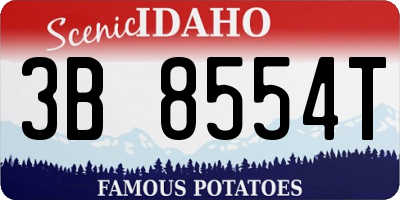 ID license plate 3B8554T