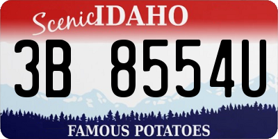 ID license plate 3B8554U