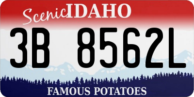 ID license plate 3B8562L