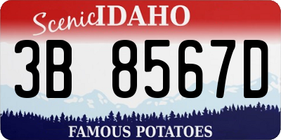 ID license plate 3B8567D