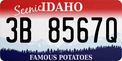 ID license plate 3B8567Q