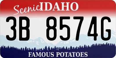 ID license plate 3B8574G