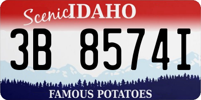 ID license plate 3B8574I