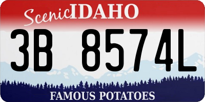 ID license plate 3B8574L