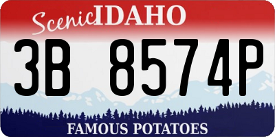 ID license plate 3B8574P