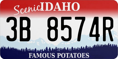 ID license plate 3B8574R