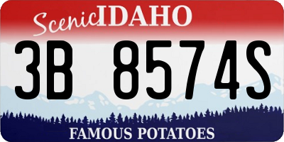 ID license plate 3B8574S