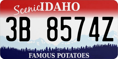 ID license plate 3B8574Z
