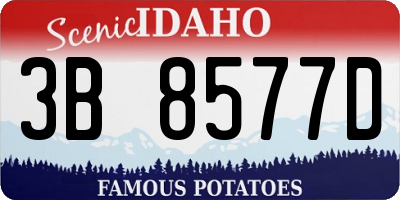 ID license plate 3B8577D