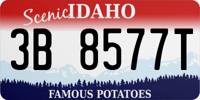 ID license plate 3B8577T