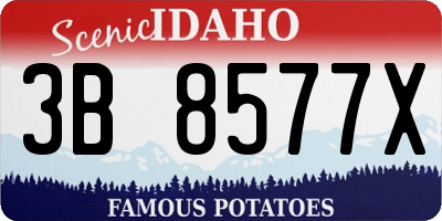 ID license plate 3B8577X