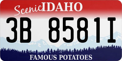 ID license plate 3B8581I