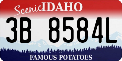 ID license plate 3B8584L