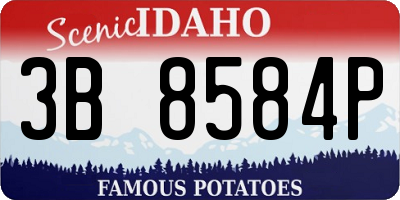 ID license plate 3B8584P
