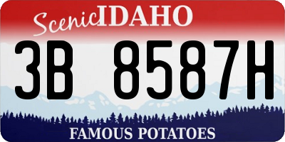 ID license plate 3B8587H
