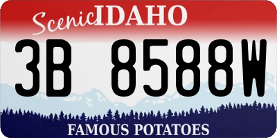 ID license plate 3B8588W
