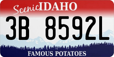 ID license plate 3B8592L