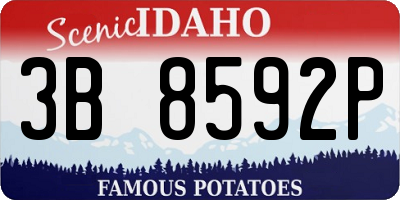 ID license plate 3B8592P
