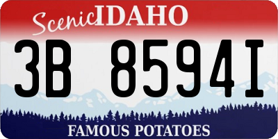 ID license plate 3B8594I